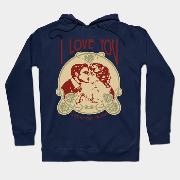 I Love You - Best Romantic Couple Kiss Hoodie by ROSHARTWORK